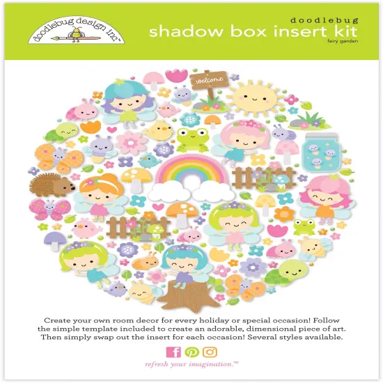 Doodlebug Design Shadow Box Insert Kit-Fairy Garden {1}