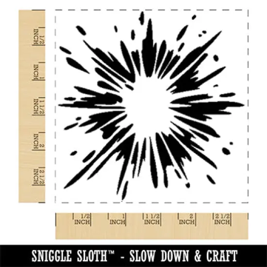 Explosion Splash Streaks Square Rubber Stamp for Stamping Crafting {1}