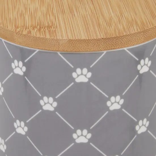DII Gray Trellis Paw Ceramic Treat Canister {4}