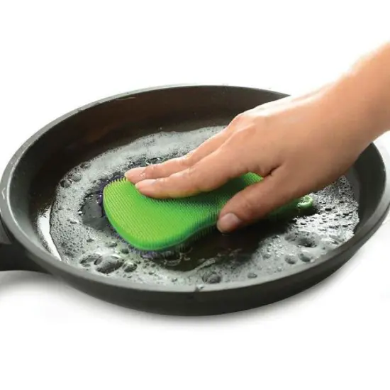 Norpro Silicone Dish Scrubbing Sponge / Vegetable Scrubber Brush - Green {3}