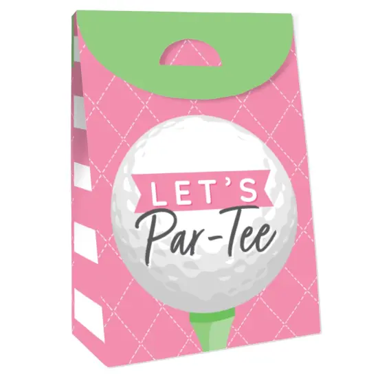 Big Dot of Happiness Golf Girl - Pink Birthday Party or Baby Shower Gift Favor Bags - Party Goodie Boxes - Set of 12 {4}