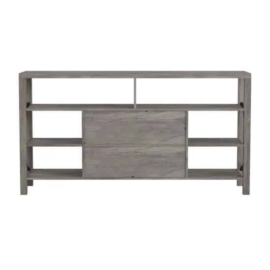 Merrick Lane Green River Media Console with Open and Closed Storage Gray Wash {4}