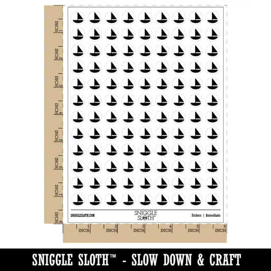 Sail Boat Solid 200+ 0.50" Round Stickers Dark Green {2}