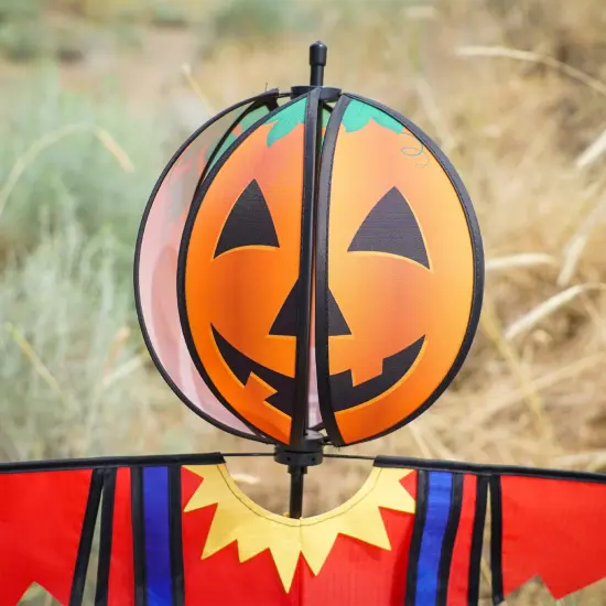 In the Breeze 2485 &mdash; Pumpkin Scarecrow Ground Ball Spinner &mdash; Autumn Halloween Yard D&eacute;cor Wind Spinner {4}