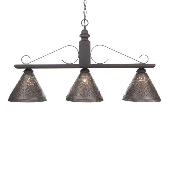 Wooden Wellington Large Island Light in Black {1}