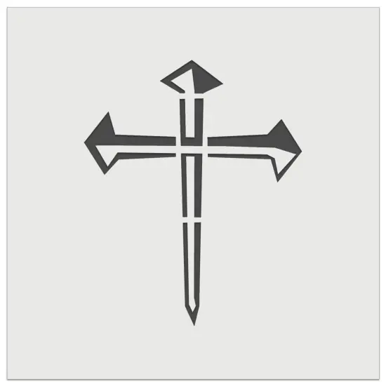 Three 3 Nails Cross Christian Stylized Wall Cookie DIY Craft Reusable Stencil {7}