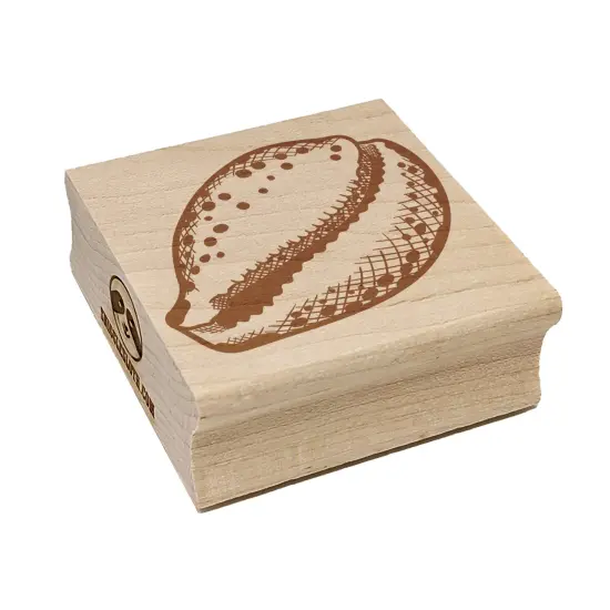 Cyprae Tigris Cowrie Hashmark Shaded Shell Beach Seashell Square Rubber Stamp for Stamping Crafting {7}