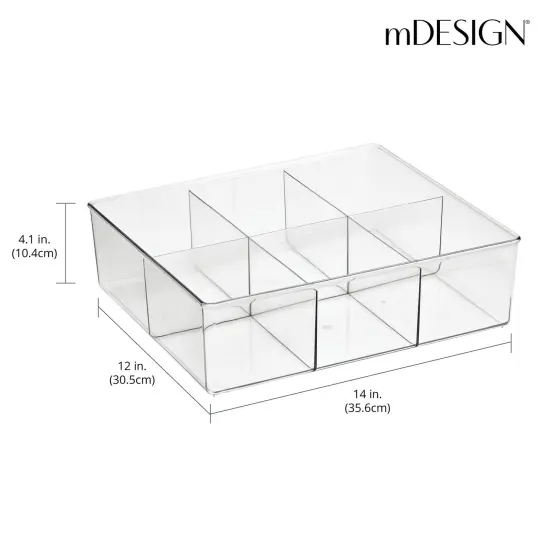 mDesign Plastic Divided Closet, Drawer Storage Bin, Multiple Sections {3}