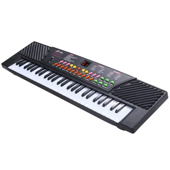 Black 54 Keys Kids Electronic Music Piano with Microphone and Headphone Jack {1}