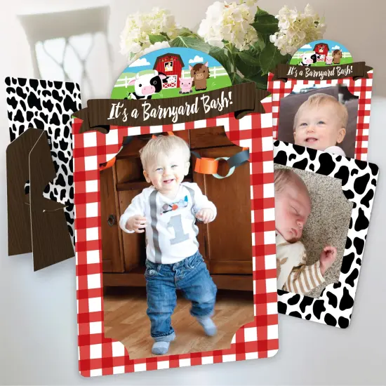 Big Dot of Happiness Farm Animals - Barnyard Baby Shower or Birthday Party 4x6 Picture Display - Paper Photo Frames - Set of 12 {1}