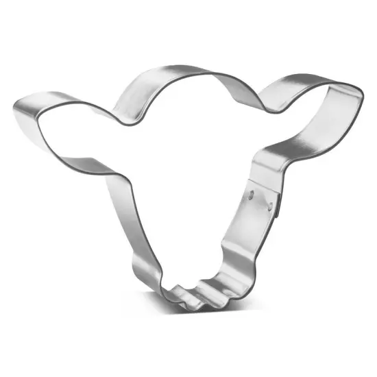 Steer Head Cookie Cutter 3.5 in, CookieCutter.com, Tin Plated Steel, Handmade in the USA {1}
