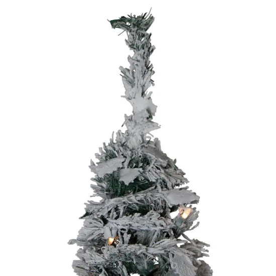 Northlight 6' Pre-Lit Flocked Pre-Decorated Pop-Up Artificial Christmas Tree Silver {4}