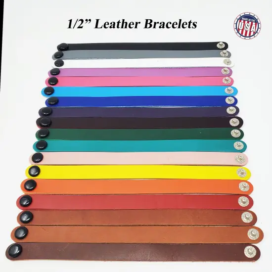 10 Packs Full grain Leather Bracelets 1/2 Inch &ndash; DIY Fundraising, promotional, business gifts {2}