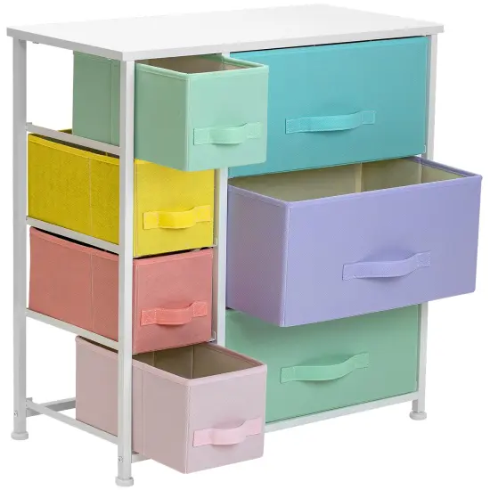 Sorbus Dresser with Drawers - Furniture Storage Tower Unit for Bedroom, Hallway, Closet, Office Organization - Steel Frame, Wood Top, Easy Pull Fabric Bins Pastel {4}