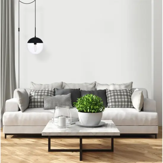 Eclipse 1 Light Black plug in pendant With Clear Glass {2}