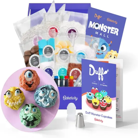 Duff Monster Cupcakes Baking Kit - Duff Goldman x Baketivity Kits for Kids, Teens & Adults with Pre-Measured Ingredients & Kid-Friendly Instructions - DIY Cupcake Mix Baking Set - Family Activity Gift {1}