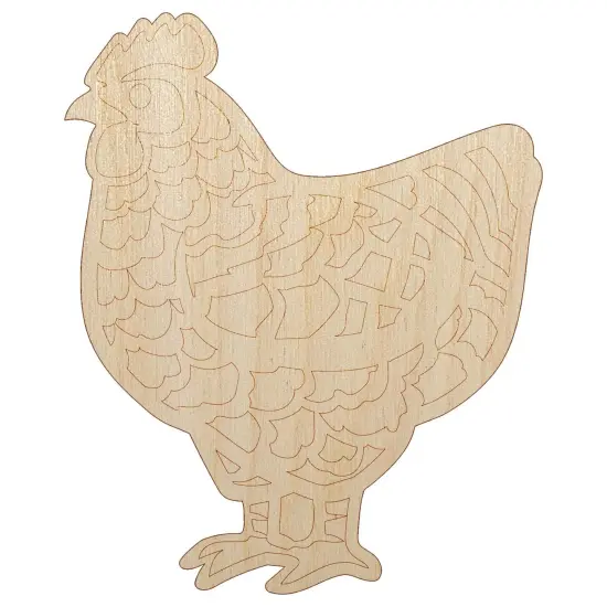 Barred Plymouth Rock Chicken Unfinished Wood Shape Piece Cutout for DIY Craft Projects {7}
