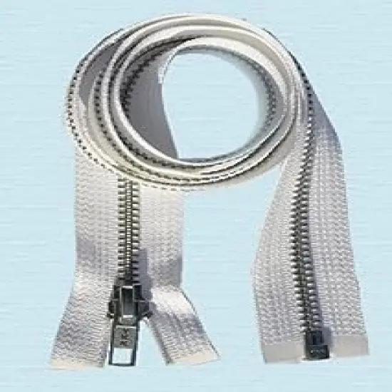 YKK 30" Jacket Zipper ~ YKK #5 Aluminum Metal ~ Medium Weight YKK Zipper ~ Separating Bottom ~ White (1 Zipper) {1}