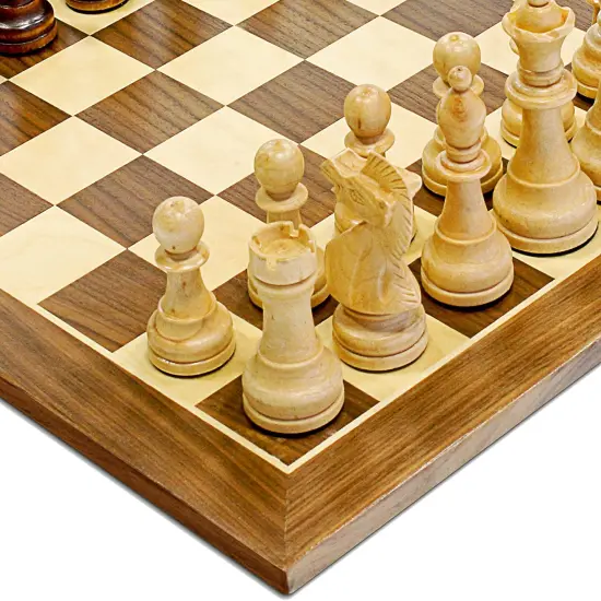 WE Games Classic Staunton Wood Chess Set, Wood Board 15 in., 3.75 in. King {4}