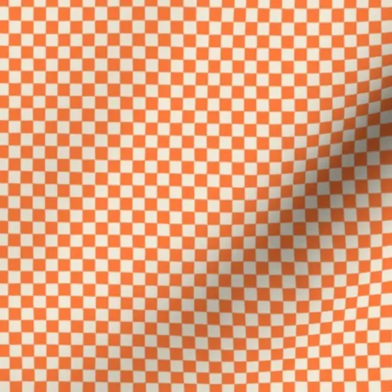 Various Fabrics by the Yard or Fat Quarter Bright Orange Bold Summer Checker Tangerine Checkerboard Small Scale Custom Printed Fabric by Spoonflower {7}