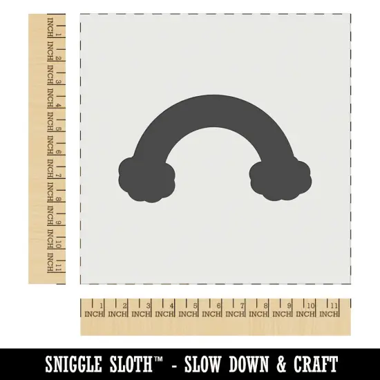 Rainbow with Clouds Solid Wall Cookie DIY Craft Reusable Stencil {1}