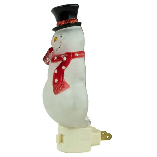 Northlight Snowman Wearing Red Scarf Christmas Night Light - 6.75" White {6}