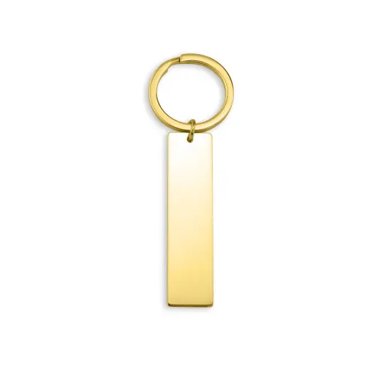 Blank Polished Stainless Steel Bar Keychain Pendant Gold {3}