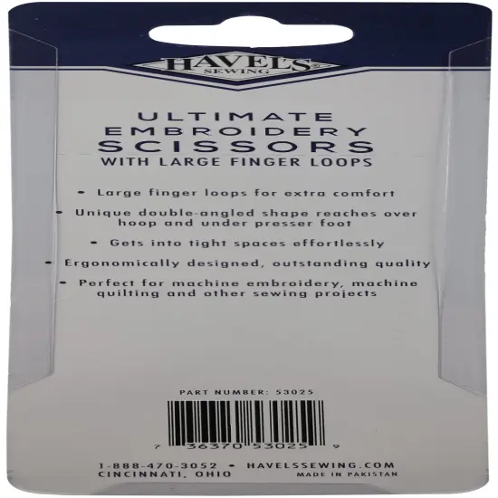 Havel's Ultimate Angled Machine Embroidery Scissors 5.25"-Large Finger Loops {3}