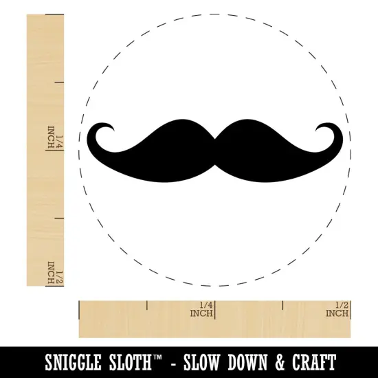 Handlebar Mustache Moustache Silhouette Self-Inking Rubber Stamp for Stamping Crafting Planners Purple {1}