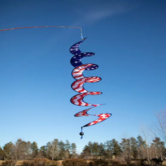In the Breeze 5176 - 48" Stars and Stripes Curlie Spinner - Outdoor Hanging Decoration {4}