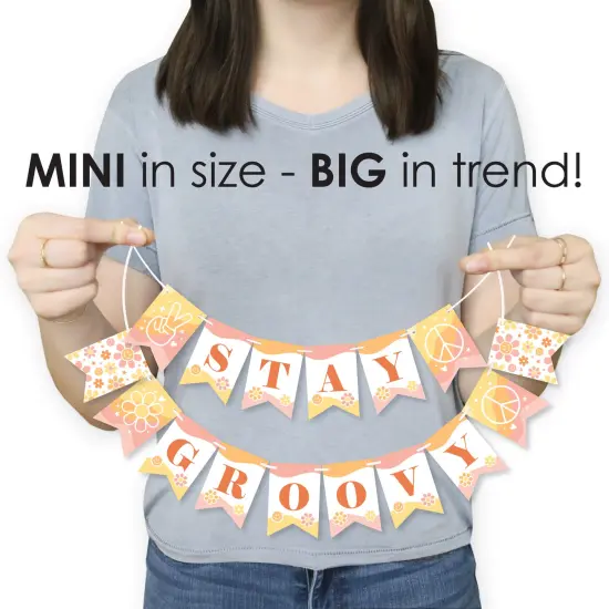 Big Dot of Happiness Stay Groovy - Boho Hippie Party Mini Pennant Banner - Stay Groovy {4}
