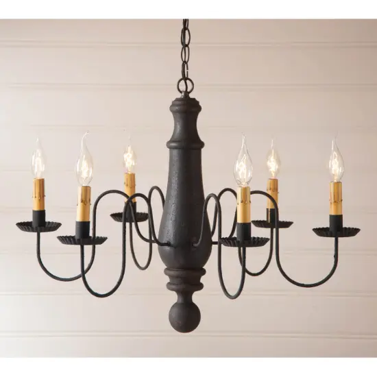 Large Norfolk Chandelier in Hartford Black over Red {3}