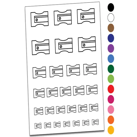 Pencil Sharpener Teacher School Temporary Tattoo Water Resistant Fake Body Art Set Collection Red {1}