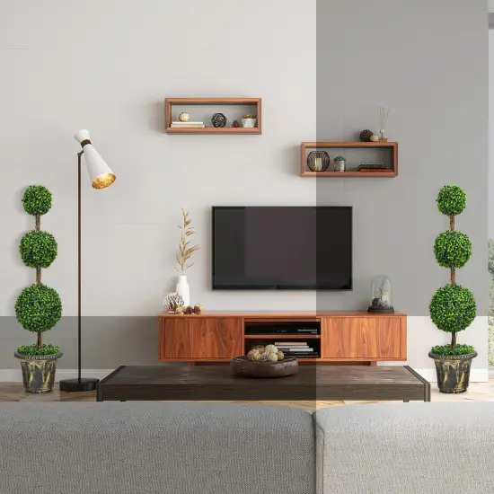 4 Feet Artificial Topiary Triple Ball Tree Plant Perfect for Indoor Outdoor Decor {2}