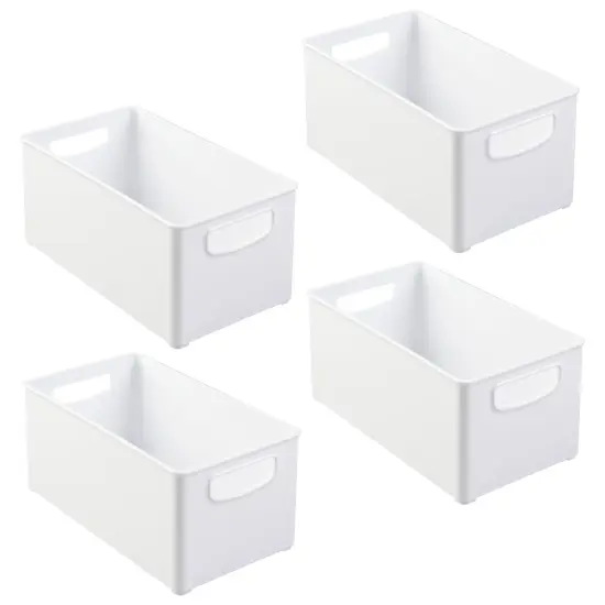 mDesign Plastic Bathroom Storage Container Bin Box with Handles, 4 Pack, Clear {5}