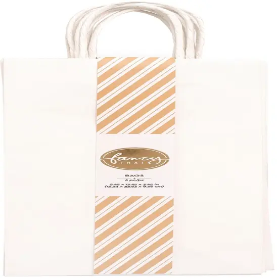 American Crafts Fancy That Wine Gift Bags 5.25"X13.25" 6/Pkg-White {1}