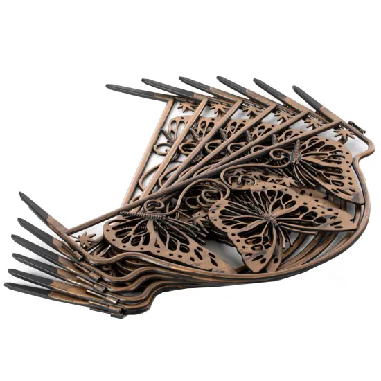 Decorative Butterfly Design Plastic Fence Garden Edging Landscape Border Path Panel, Pack of 6 {3}