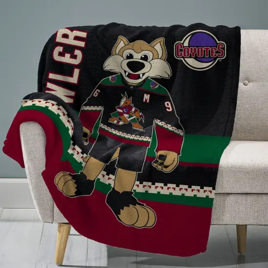 Sleep Squad Arizona Coyotes Howler Mascot 60&rdquo; x 80&rdquo; Raschel Plush Hockey Blanket {1}