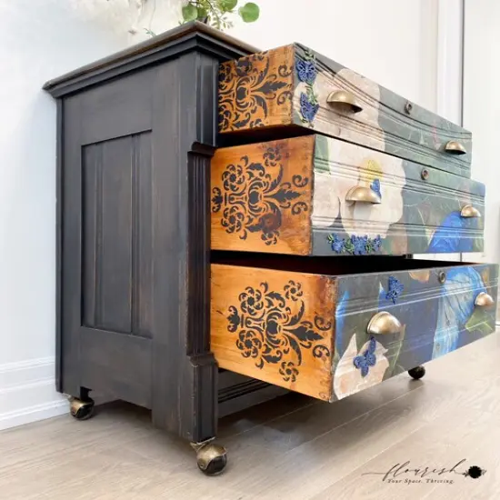 Redesign With Prima Decor Stencils Cece - Mix & Style - Damask Elements - 5 pcs, 12"x12" sheet size each 655350657062 {4}