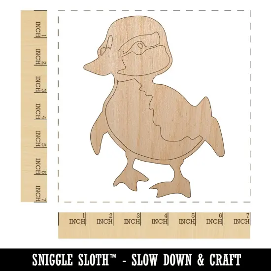 Cute Baby Duck Duckling Unfinished Wood Shape Piece Cutout for DIY Craft Projects {1}