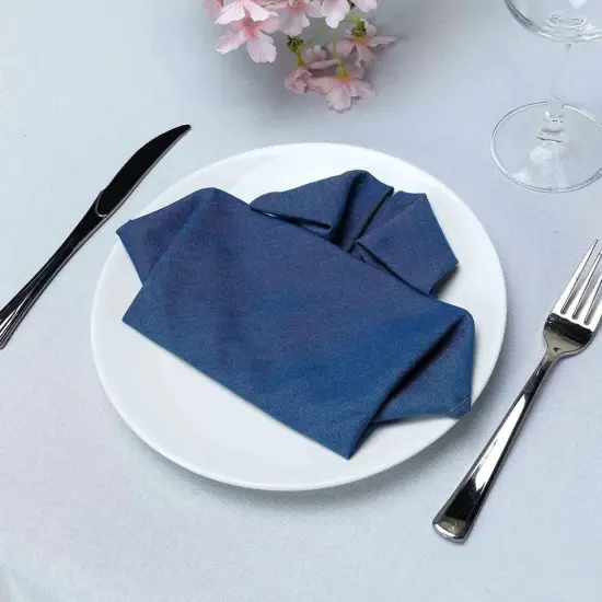 17" Wide Faux Denim Polyester Napkins {4}