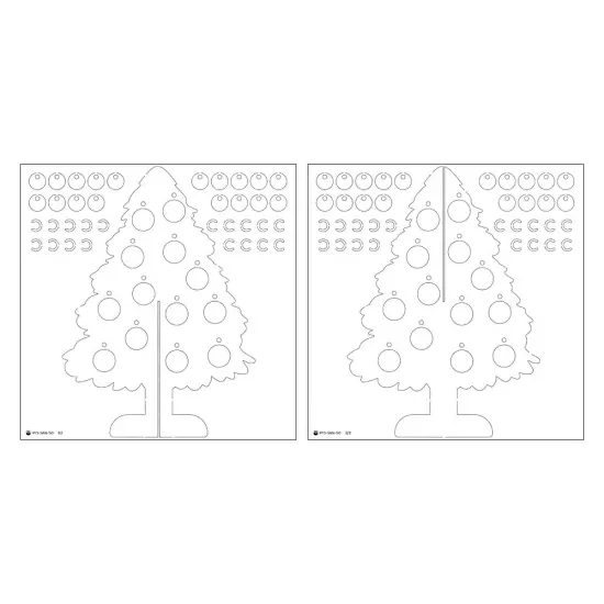 Santa's Workshop Light Chipboard 3D Base 8"X8"-Christmas Tree {4}