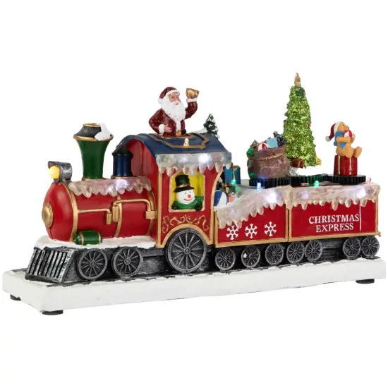 Northlight LED Lighted Animated and Musical Toy Shop Train Christmas Village Display - 12" Red {7}