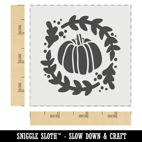 Fall Autumn Pumpkin in Wreath Wall Cookie DIY Craft Reusable Stencil {6}