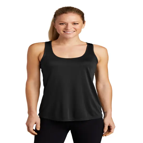 "Sport-Tek&reg; Racerback Tank Ladies Posi Charge Competitor Moisture-Wicking Workout Top Black {1}