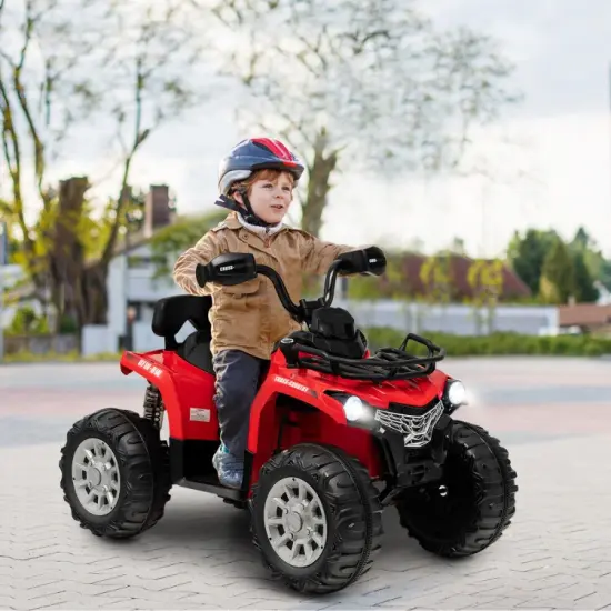Kids Ride On Car Toy 4 Wheeler with MP3 and Headlights Ideal Gift for Birthdays or Christmas Red {6}