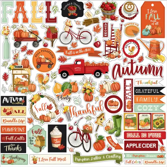 Carta Bella Welcome Autumn 12x12 Element Stickers {1}