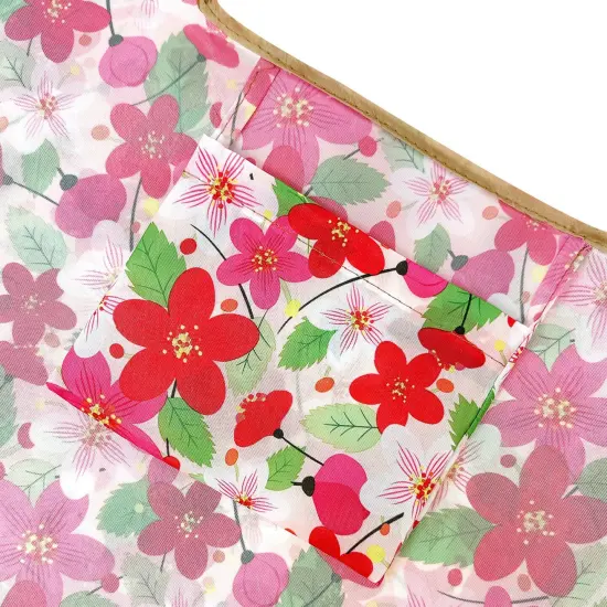 Wrapables Large Foldable Tote Nylon Reusable Grocery Bags, Sakura {6}
