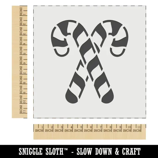 Crossed Candy Canes Christmas Wall Cookie DIY Craft Reusable Stencil {1}