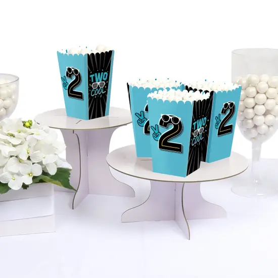 Big Dot of Happiness Two Cool - Boy - Blue 2nd Birthday Party Favor Popcorn Treat Boxes - Set of 12 {6}